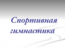 Вид спорта - Спортивная гимнастика
