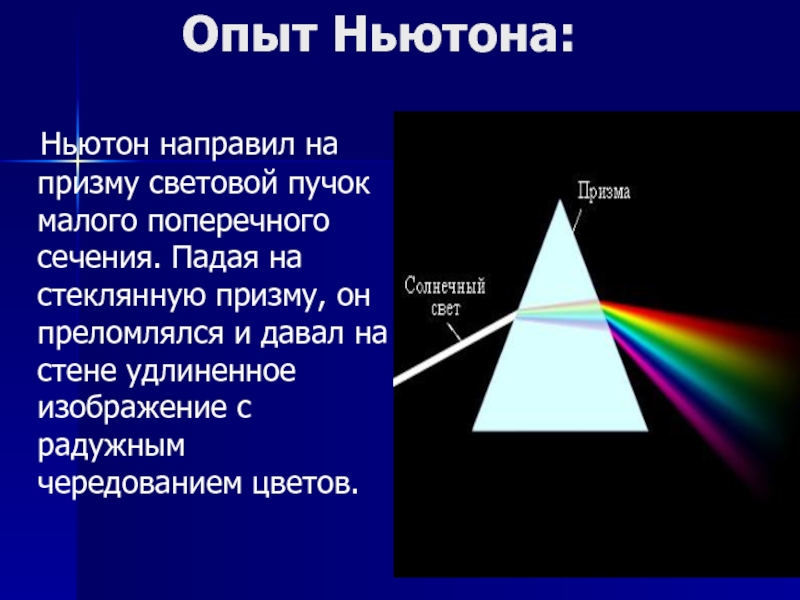 В чем состоит явление дисперсии света нарисуйте ход белого луча через стеклянную призму опыт ньютона