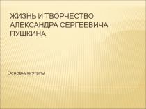 Презентация  Жизнь и творчество А.С.Пушкина.Основные этапы,