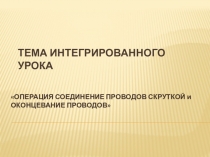 Презентация по электротехнике на тему: Скрутка проводов