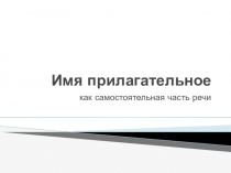 Презентация Имя прилагательное как часть речи (10 класс)