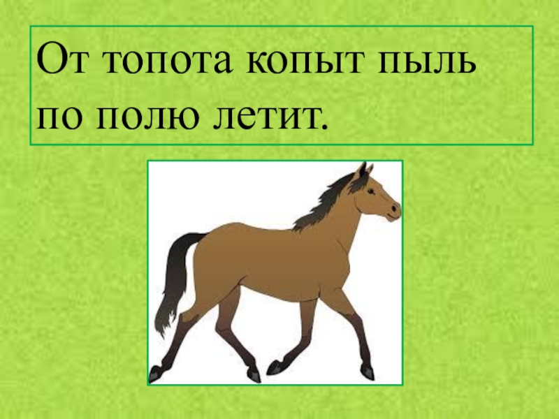 Рисунок по скороговорке от топота копыт пыль по полю летит