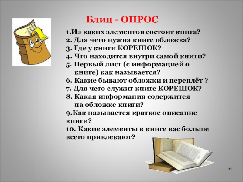 Из чего состоит книга презентация