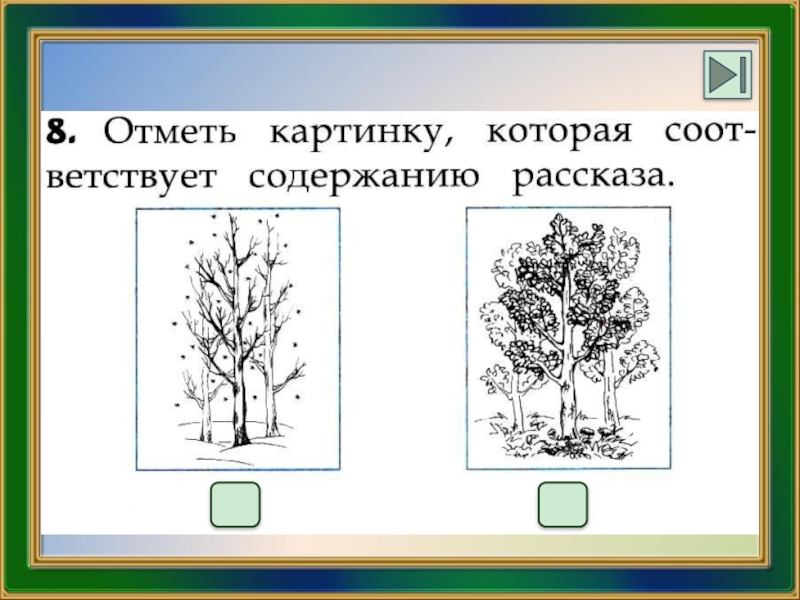 Отметь рисунки которые соответствуют содержанию текста про сосну