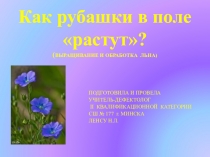 Презентация по предмету человек и мир на тему Как рубашка в дом приходит (3 класс)