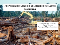 Презентация по технологии на тему:Уничтожение лесов и химизация сельского хозяйства (11класс)