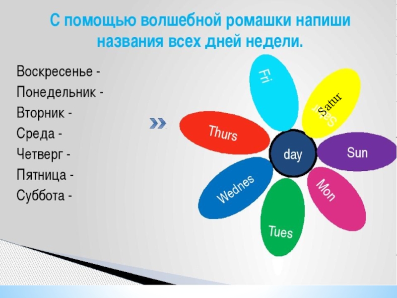 Проект по английскому языку 3 класс мой любимый день недели суббота