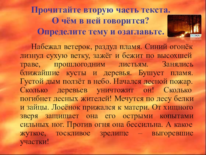 Изложение пожар в лесу паустовский 4 класс презентация