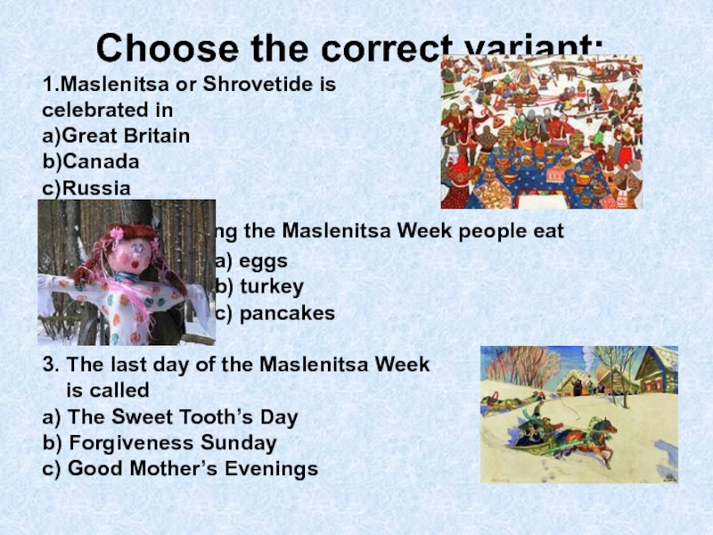 Choose the correct variant am are