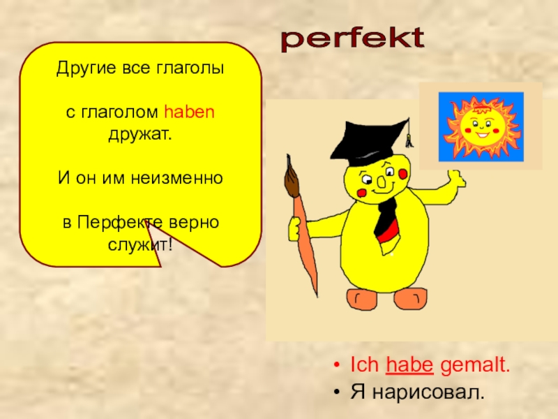 Perfect в немецком языке презентация 6 класс