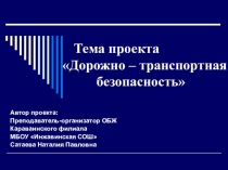 Презентация Проект Дорожно-транспортная безопасность