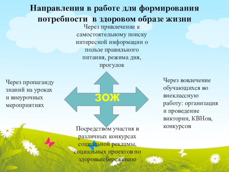 Направление здоровье. Формирование потребности в здоровом образе жизни. Воспитание потребности в ЗОЖ. Формирование у учащихся потребности в ЗОЖ. Формирование потребностей в ведении здорового образа жизни.