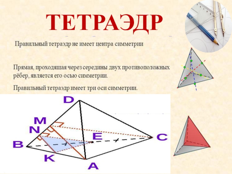 Изобразите т. Центр симметрии тетраэдра. Осевая симметрия тетраэдра. Центральная симметрия тетраэдра. Оси симметрии правильного тетраэдра.