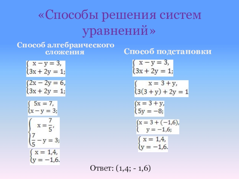 Уравнения 8 класс алгебра сложение. Решение системы уравнений алгебраическим сложением. Метод алгебраического сложения. Метод алгебраического сложения в системе уравнений. Решение систем уравнений методом сложения.