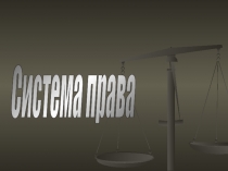 Презентация по обществознанию: Система права.