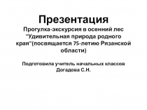 Презентация Удивительная красота родного края