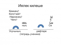 Презентация по татарскому языку на тему Исемнәрнең иялек килеше (5 класс)