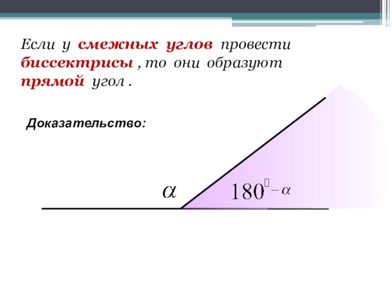 Биссектриса в прямом угле. Биссектрисы смежных углов. Биотрисы смежных углов. Биссектрисы смежных углов перпендикулярны. Смежные углы.