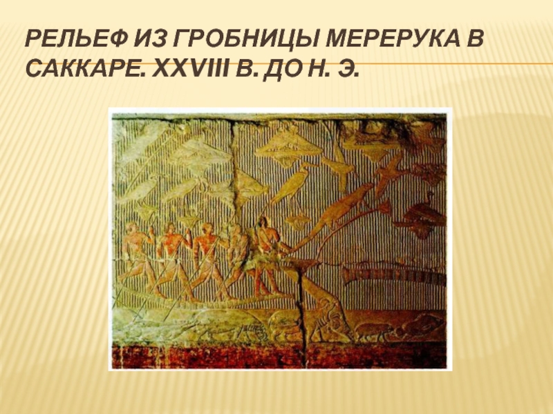 рельеф из гробницы Мерерука в Саккаре. XXVIII в. до н. э.
