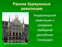 Презентация по всеобщей истории на тему Ранние буржуазные революции. Революция в Нидерландах (7 класс)