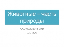 Презентация по окружающему миру на тему Животные - часть природы продолжение (1 класс)