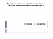 Презентация по обучению грамоте на тему №Схемы-подсказки