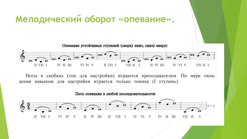 Сделать опевание устойчивых ступеней неустойчивыми по данному образцу