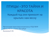 Презентация к международному дню птиц Птицы- это тайна и красота