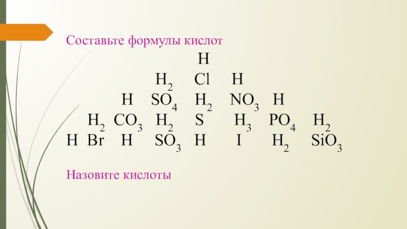 Кислоты 8 класс химия презентация габриелян