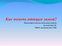 Презентация по окружающему миру  Как помочь птицам зимой