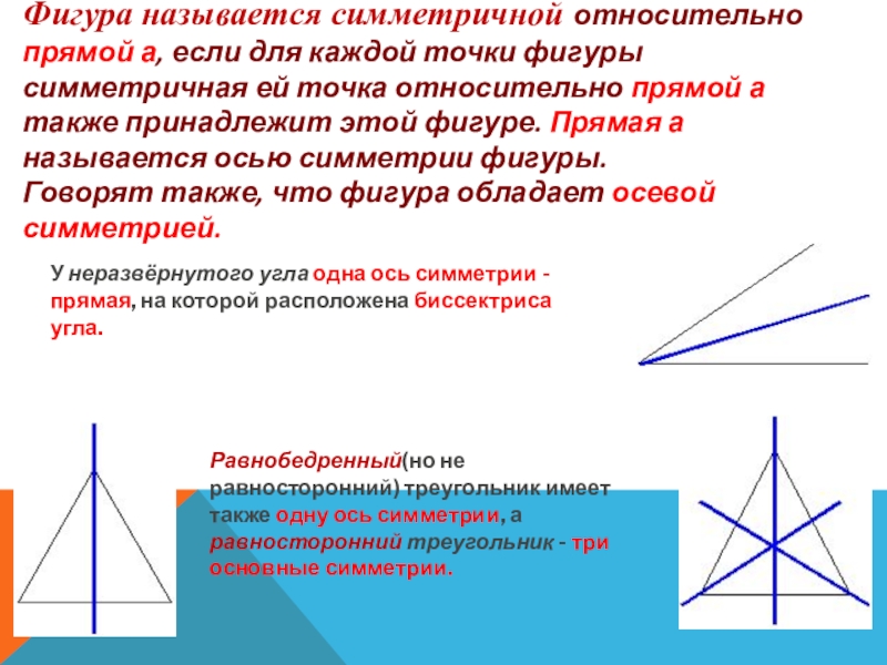 Какая фигура называется симметричной. Фигура называется симметричной. Симметричные фигуры относительно прямой. Как фигура называется симметричной относительно данной прямой. Угол симметричный относительно прямой.