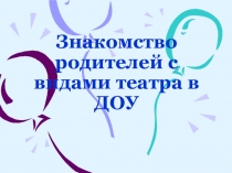 Знакомство родителей с видами театра в ДОУ
