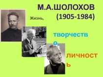 Презентация к уроку литературы М.Шолохов. Жизнь.Творчество. Личность