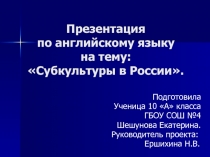 Презентация по английскому языку по теме Субкультуры
