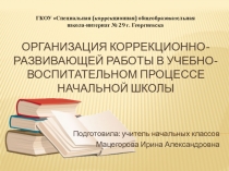 Организация коррекционно-развивающей работы в учебно-воспитательном процессе начальной школы