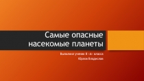 Презентация по биологии на тему Класс Насекомые. Опасные представители класса (7 класс)