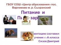 Презентация по биологии на тему Питание и Пищеварение (6 класс)