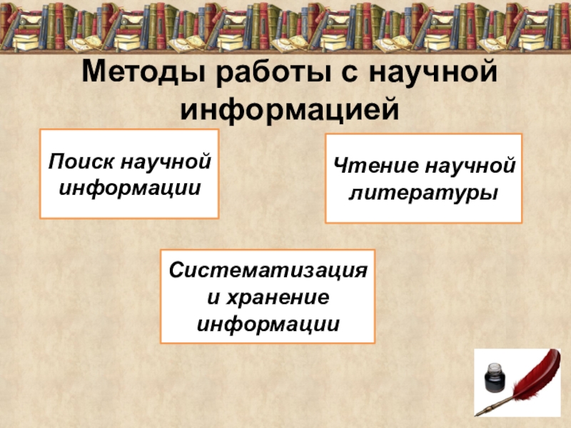 Работа с научной литературой презентация