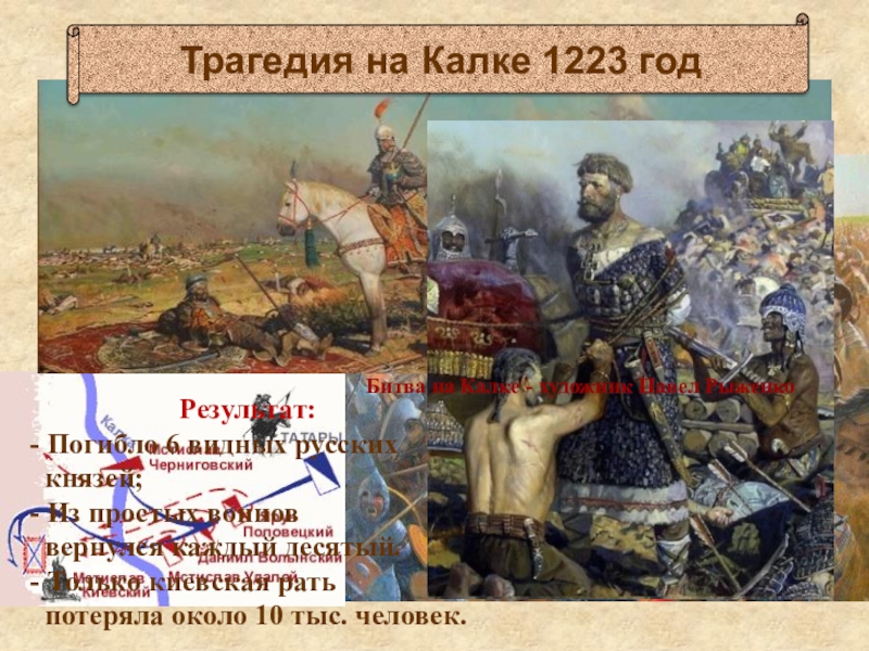 Князья принявшие участие в битве на калке. Битва при Калке 1223. Калка 1223.