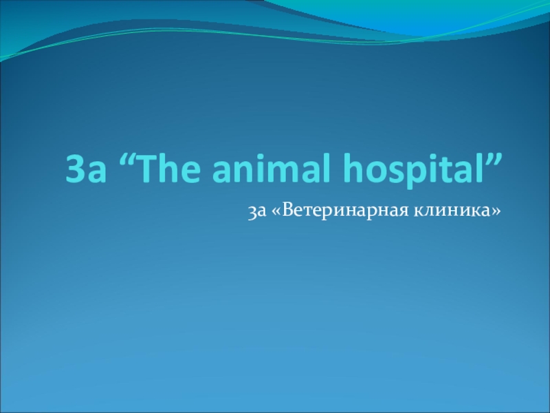 Презентация Презентация по английскому языку на тему Ветеринарная клиника (4 класс)