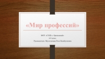 Презентация Мир профессий 6-8 класс