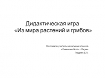 Презентация дидактической игры Из мира растений и грибов (Найди лишний предмет )