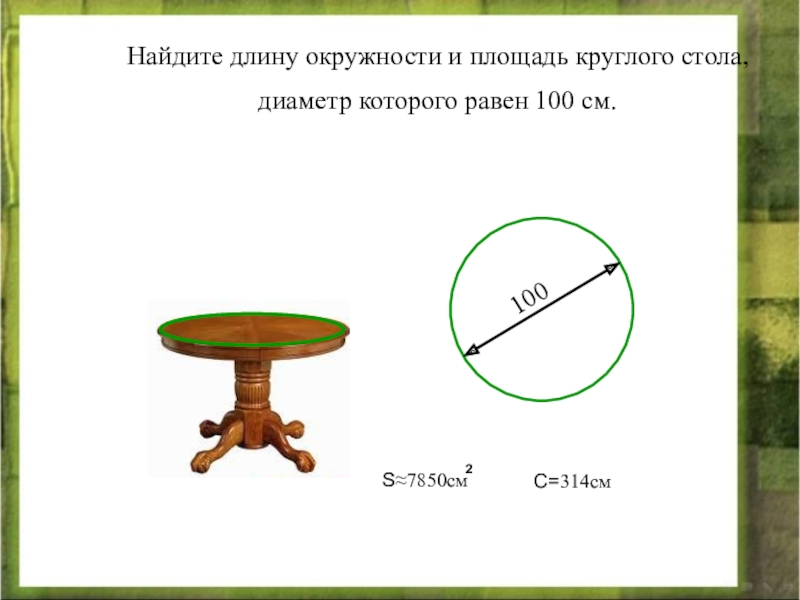 Длина окружности диаметр которой 8 равна