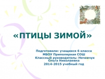 Презентация литературно-познавательного мероприятия на тему Птицы зимой