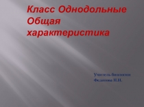 Урок по биологии - Однодольные