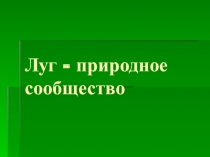 Презентация к уроку ОМ на тему Луг - природное сообщество