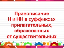 Презентация по русскому языку на тему Н и НН в суффиксах имен прилагательных(6 класс)