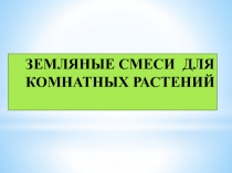 Презентация по сельскохозяйственному труду Земляные смеси для комнатных растений(5 класс)