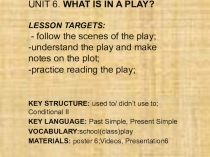 Презентация к уроку What is in a play?.