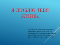 Презентация классного часа Я люблю тебя жизнь